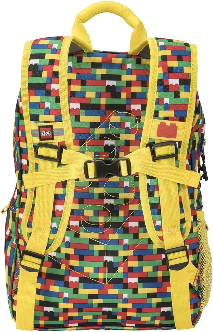 LEGO Iconic Prints Kids School Backpack Bookbag, for Travel, On-the-Go, Back to School, Boys and Girls, with Adjustable Padded Straps and Fun patterns, Brick Wall