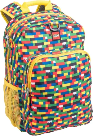 LEGO Iconic Prints Kids School Backpack Bookbag, for Travel, On-the-Go, Back to School, Boys and Girls, with Adjustable Padded Straps and Fun patterns, Brick Wall