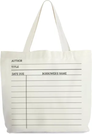 Library Book Due Date Tote Bag for Women, Library Check Out Card Themed Tote, Book Lover Gift Bag, Bookish Book Bag, Reading Shoulder Bags Gifts for Book Lovers Bookworm Librarian Teacher -49