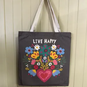 Live Happy Tote Bag