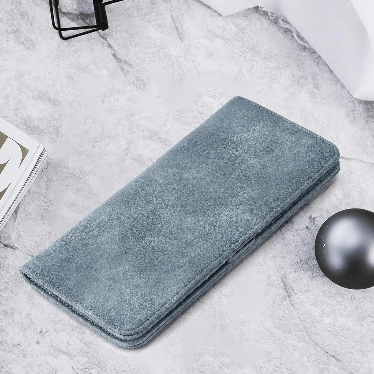 MEITRUE Ultra Slim Thin Leather Wallet Women RFID Blocking Credit Card Holder Bifold Long Ladies Billfold Wallet