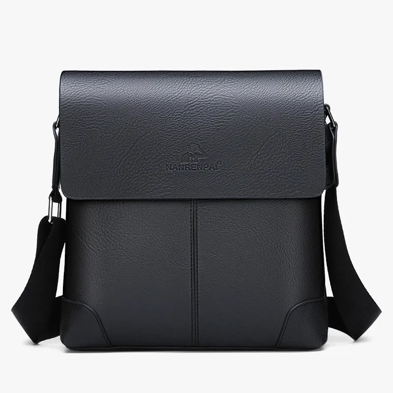 Men's Vintage Leather Messenger Bag Business Gentleman Style Messenger Bag