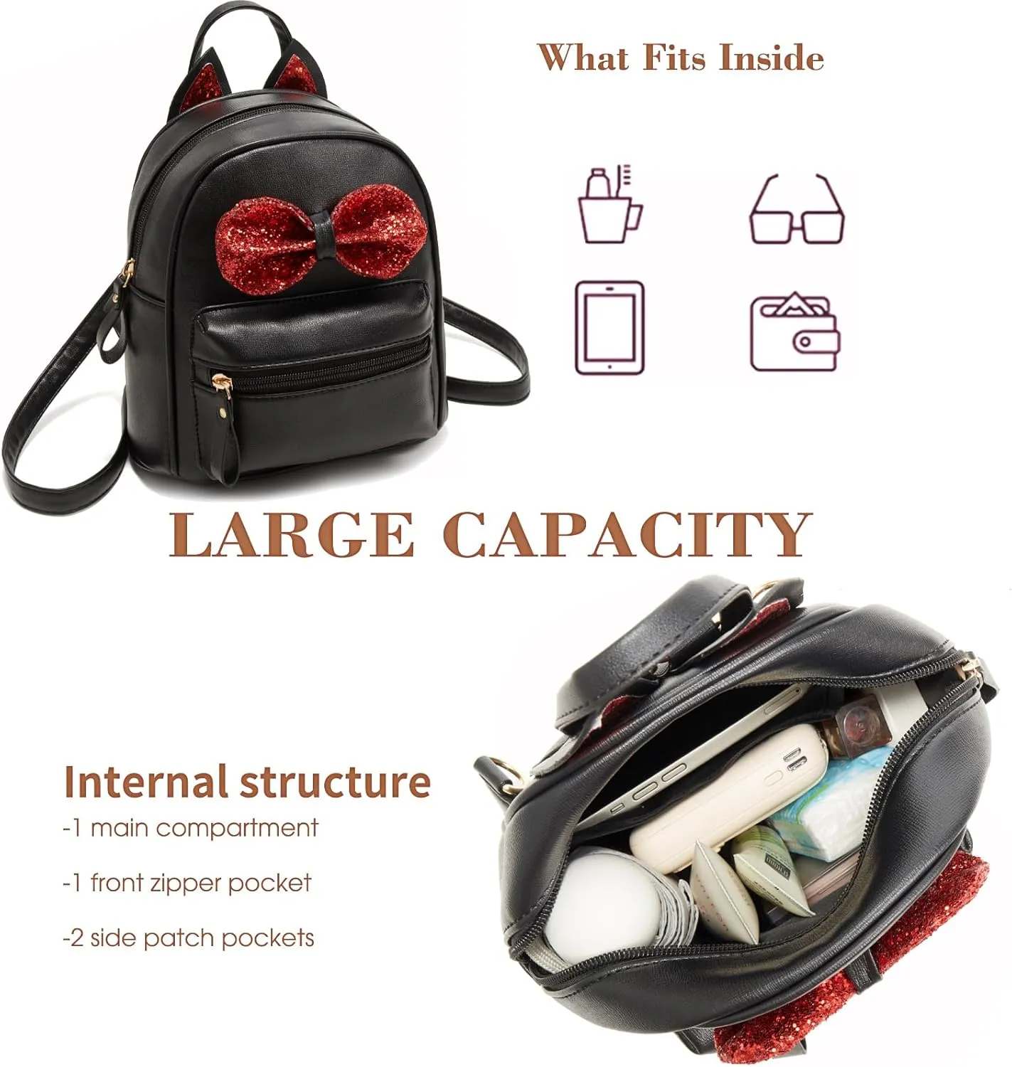 Mini Backpack for Girls Gift, Cute Small Backpack Purse for Teens Kids, Toddler Cat Mini Bookbag