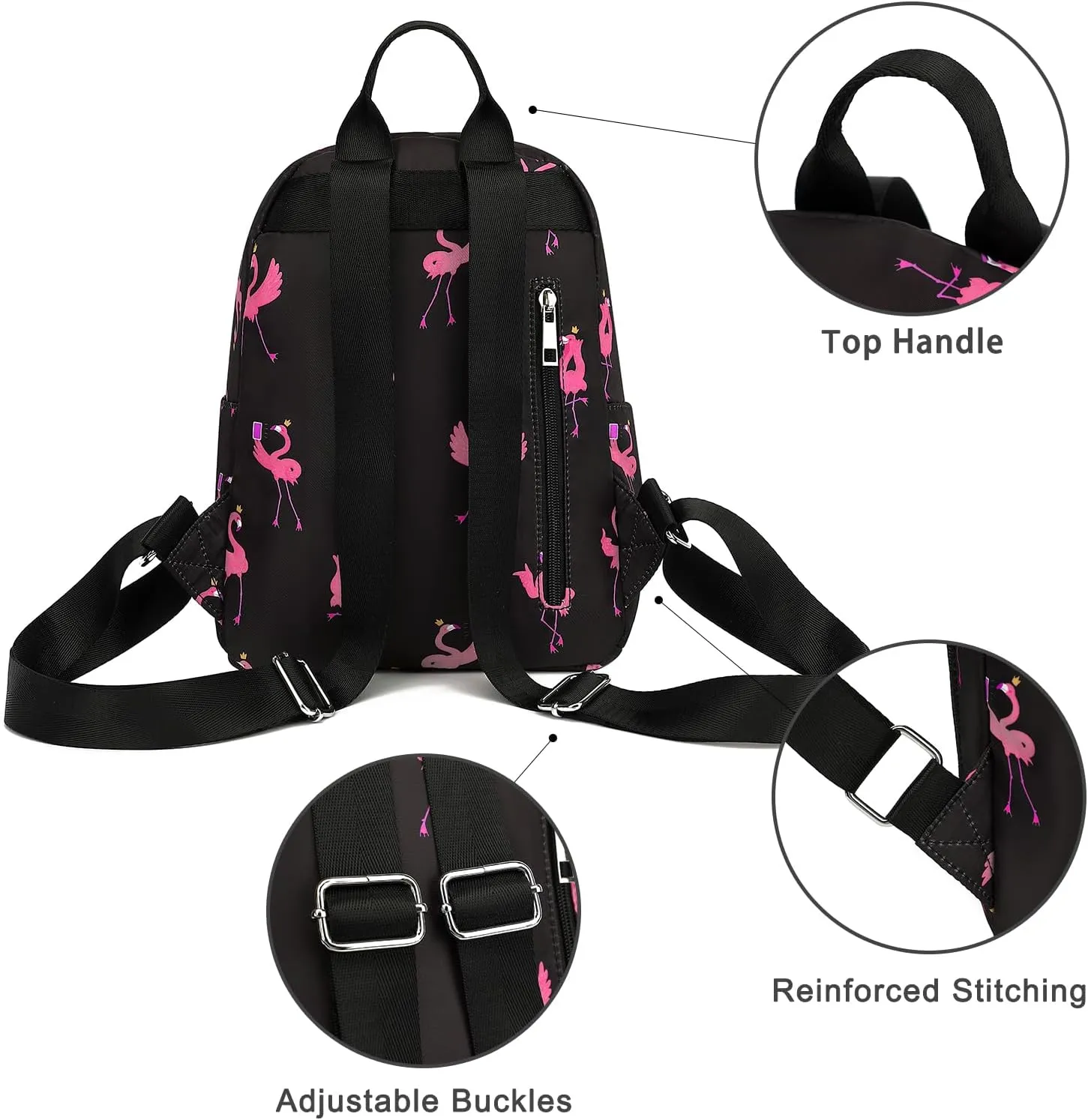 Mini Backpack Purse Fashion Small Backpack Casual Daypack for Women Girls School Travel (Flamingo)