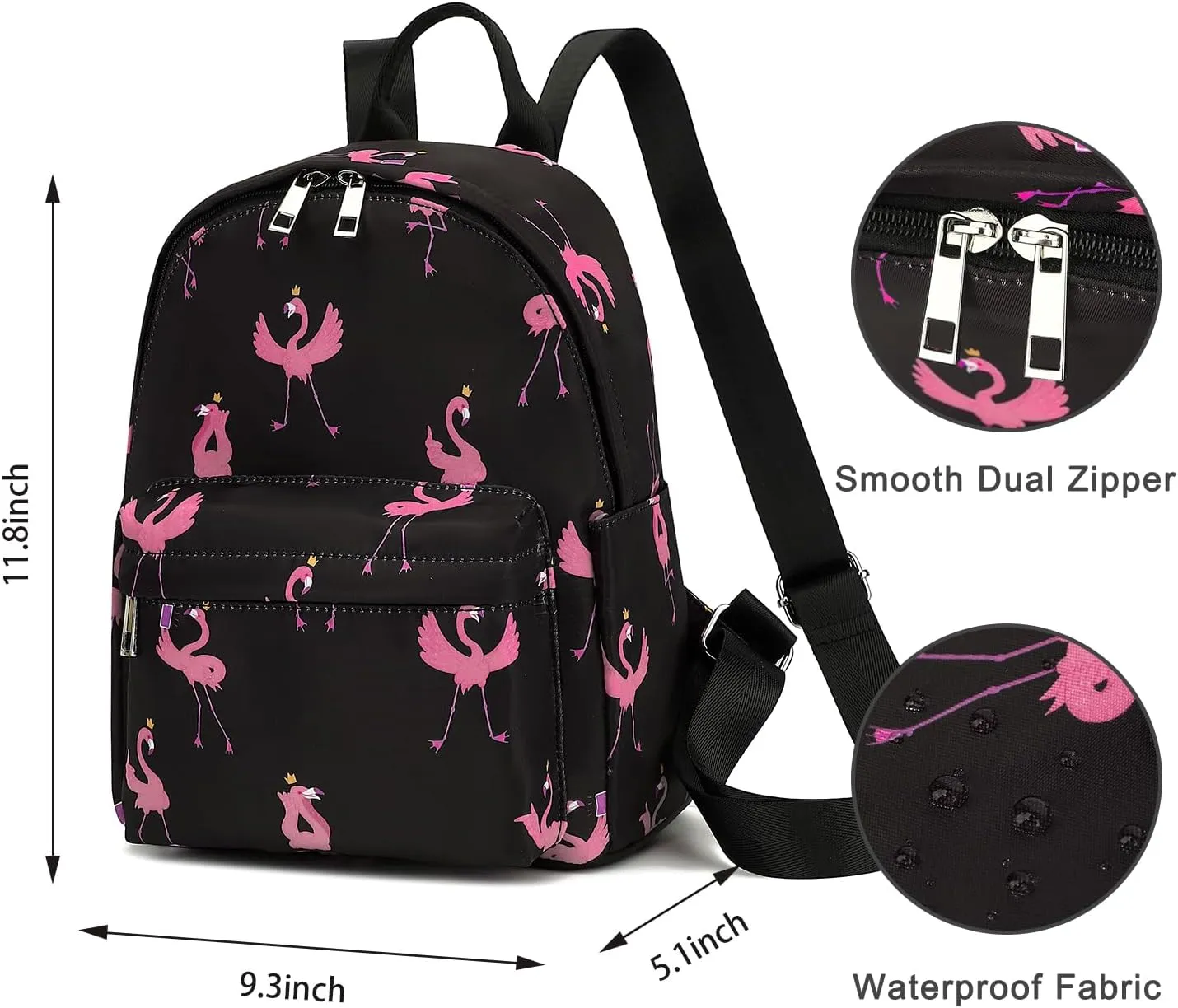 Mini Backpack Purse Fashion Small Backpack Casual Daypack for Women Girls School Travel (Flamingo)