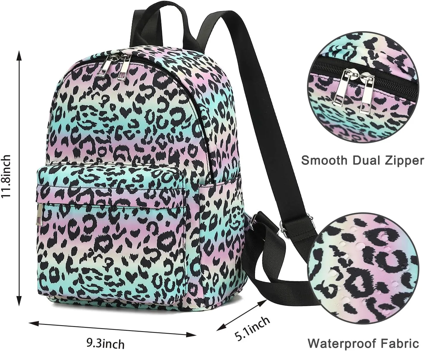 Mini Backpack Purse Fashion Small Backpack Casual Daypack for Women Girls School Travel (Leopard)