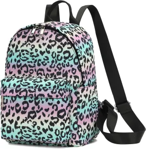 Mini Backpack Purse Fashion Small Backpack Casual Daypack for Women Girls School Travel (Leopard)