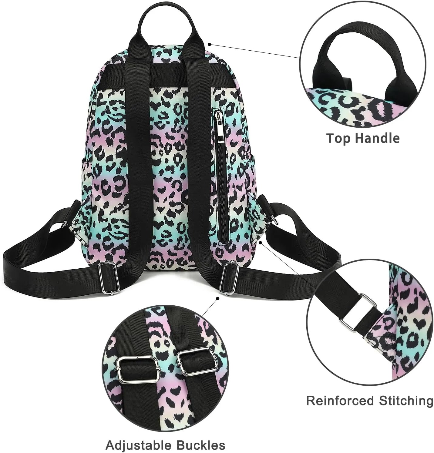 Mini Backpack Purse Fashion Small Backpack Casual Daypack for Women Girls School Travel (Leopard)