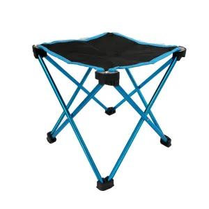 Mini Portable Outdoor Folding Stool Camping Fishing Picnic Chair Seat 80kg - Blue