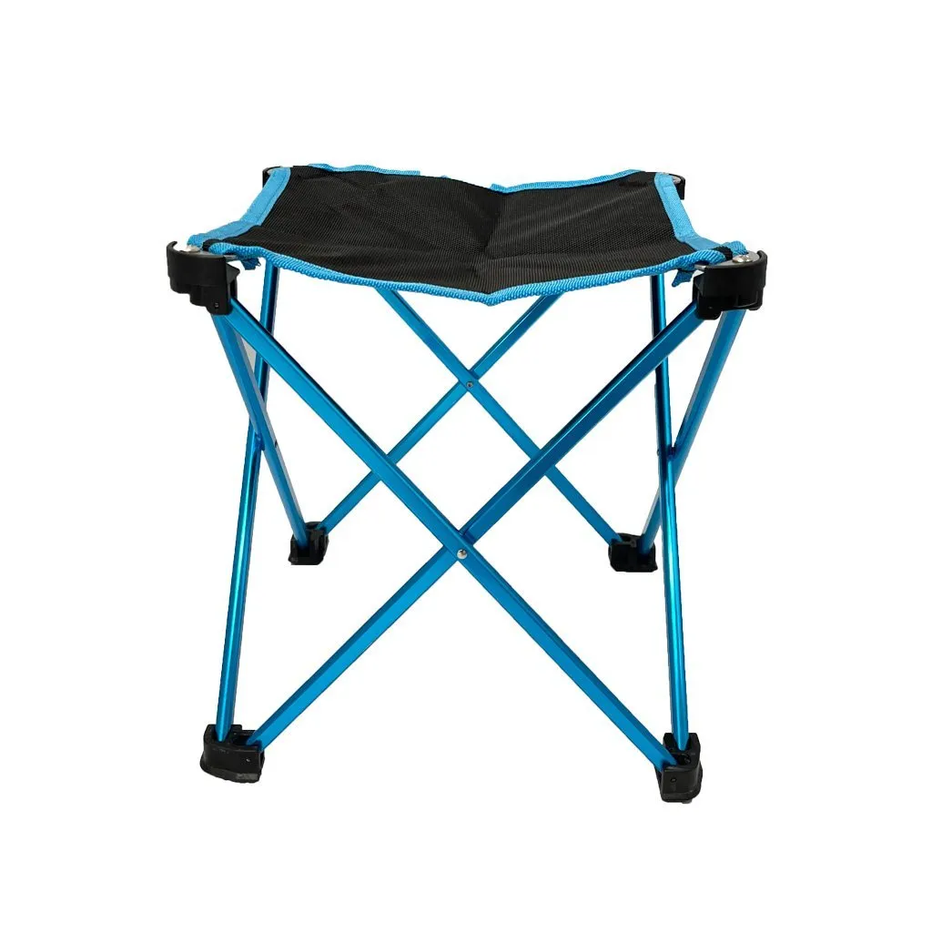 Mini Portable Outdoor Folding Stool Camping Fishing Picnic Chair Seat 80kg - Blue