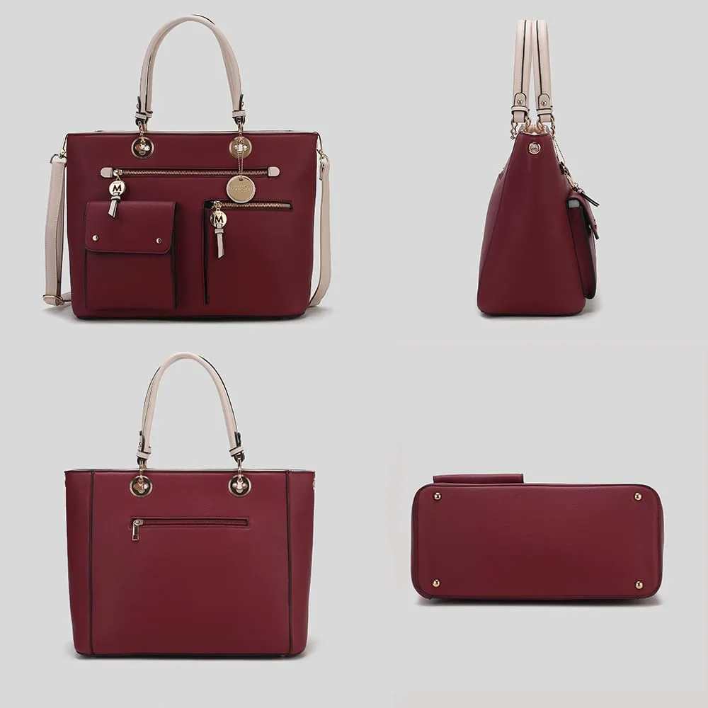 MKF Collection Satchel Bag for Womens Vegan Leather Crossbody Bag Handbag Top-Handle Purse by Mia K