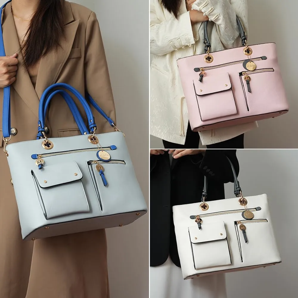 MKF Collection Satchel Bag for Womens Vegan Leather Crossbody Bag Handbag Top-Handle Purse by Mia K
