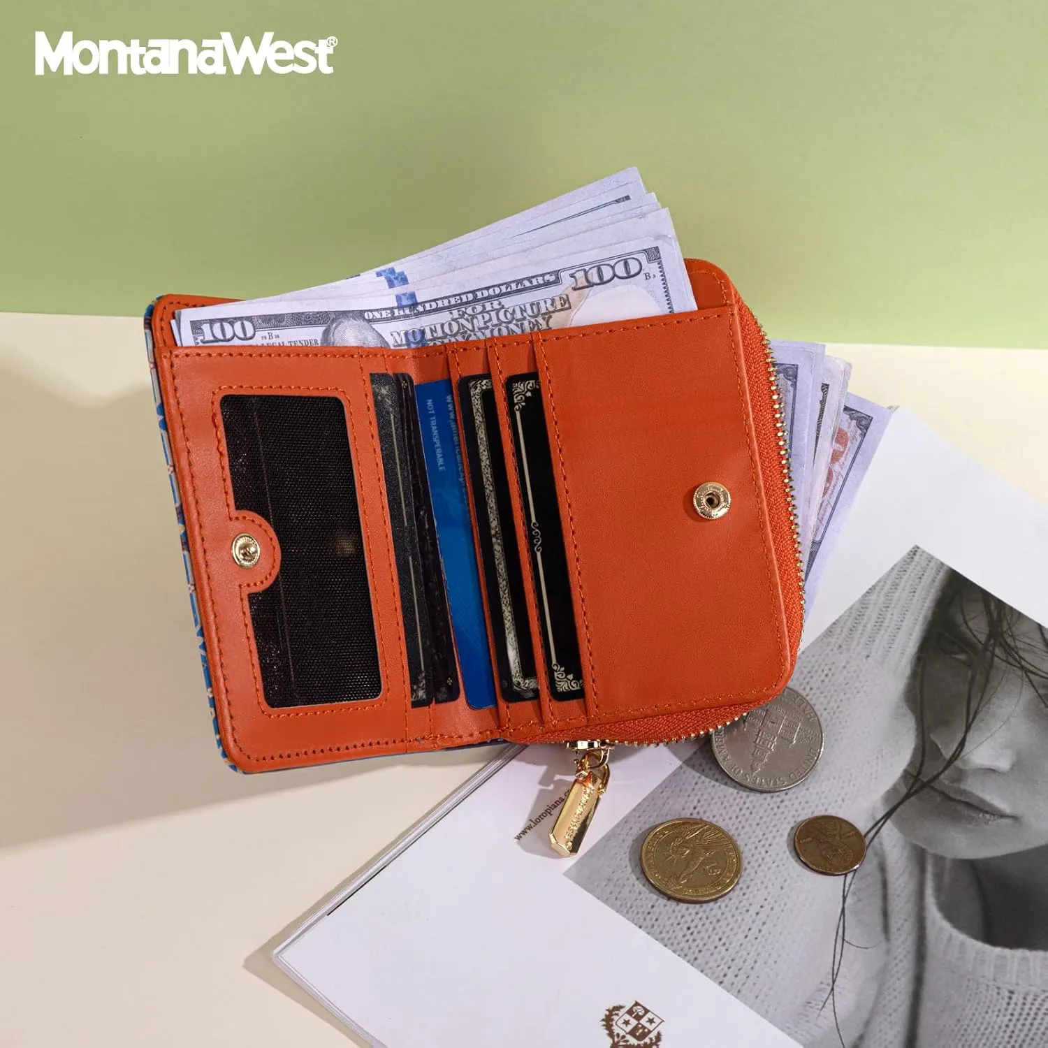 Montana West Small Bohemian Wallet for Women Female Ladies with a Detachable Wristlet Women's Wallet with Rfid Blocking Lining Minimalist Lightweight & Easy to Carry