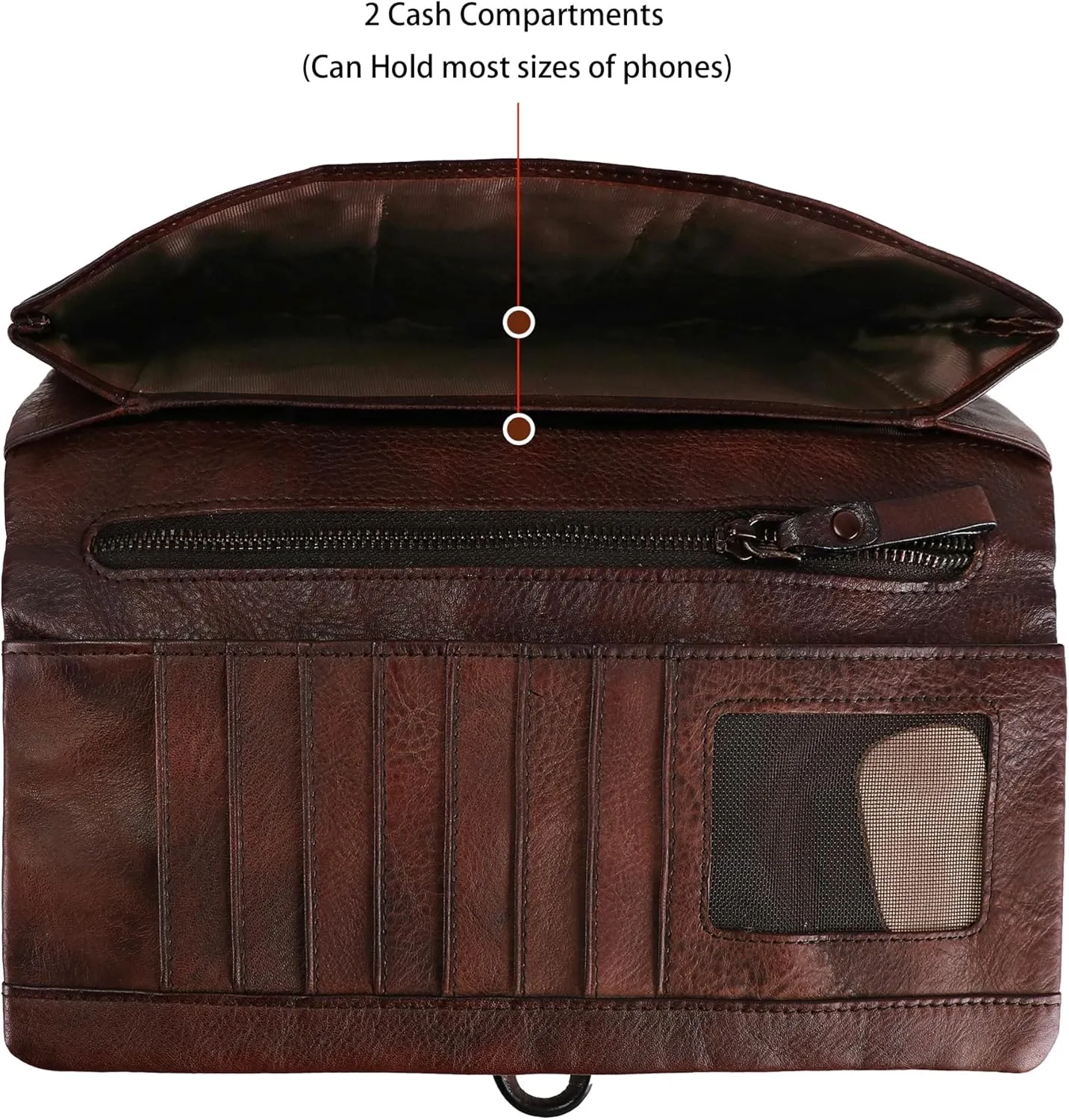ORIREAL Wallets for Women Large Capacity Leather Clutch Wallet Card Organizer Women's Purse