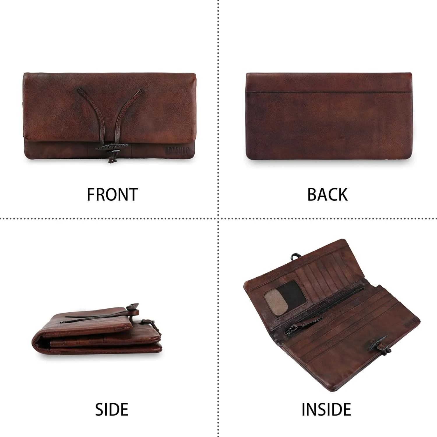 ORIREAL Wallets for Women Large Capacity Leather Clutch Wallet Card Organizer Women's Purse