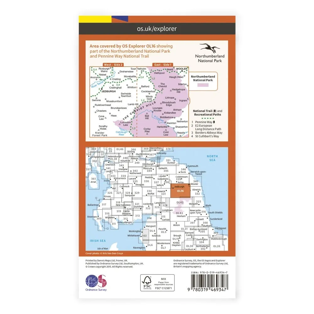 OS Explorer Laminated / Cheviot Hills