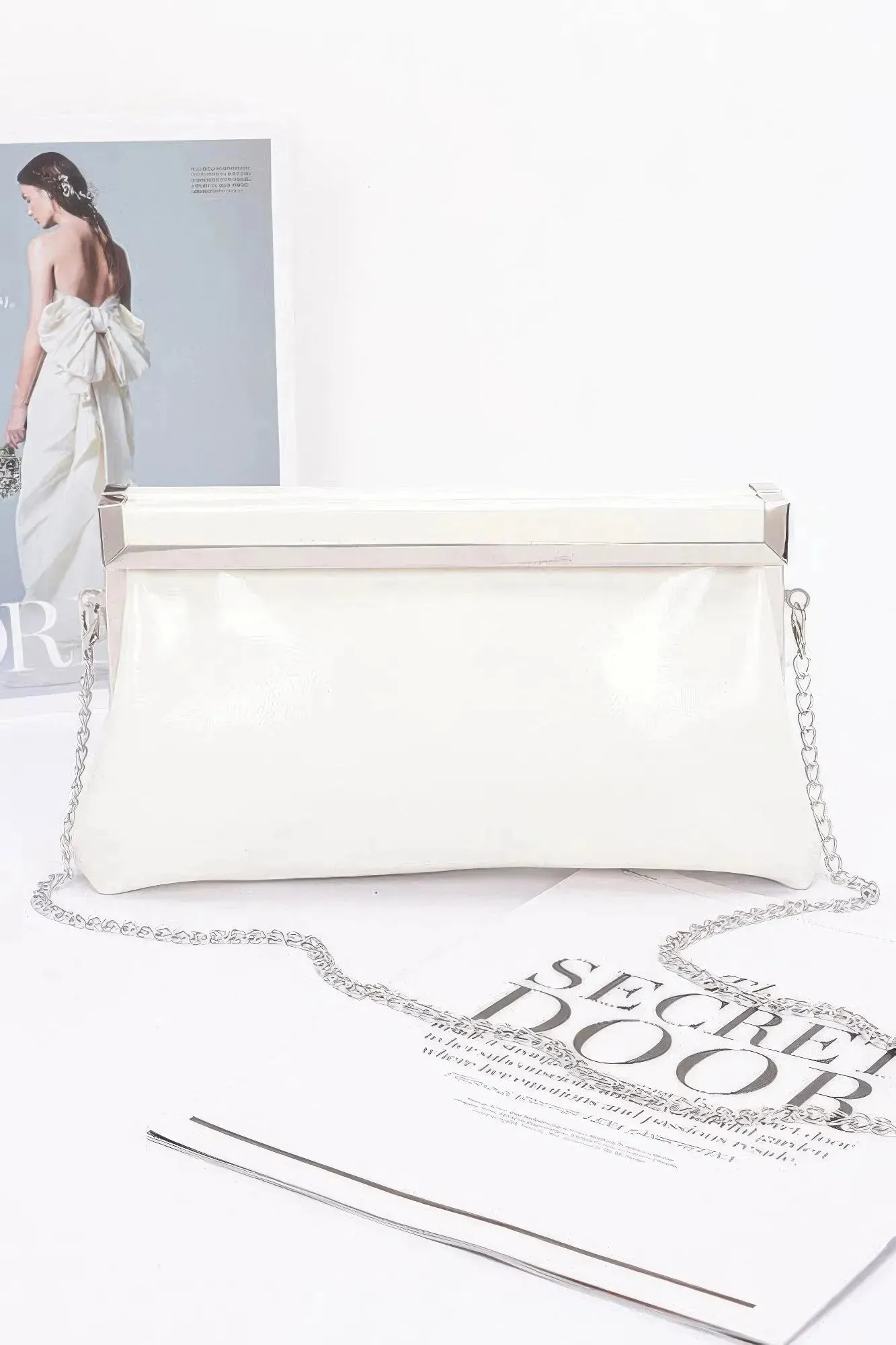 Patent Leather Frame Clutch Bag