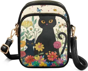 PU Leather Crossbody Bags for Women Ladies Lightweight Cross Body Shoulder Purses Handbag with Muti Zipper Pockets