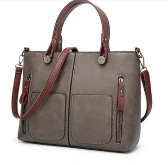 Retro Chic PU Shoulder Tote - Large Zipper Bag by The Nevermore