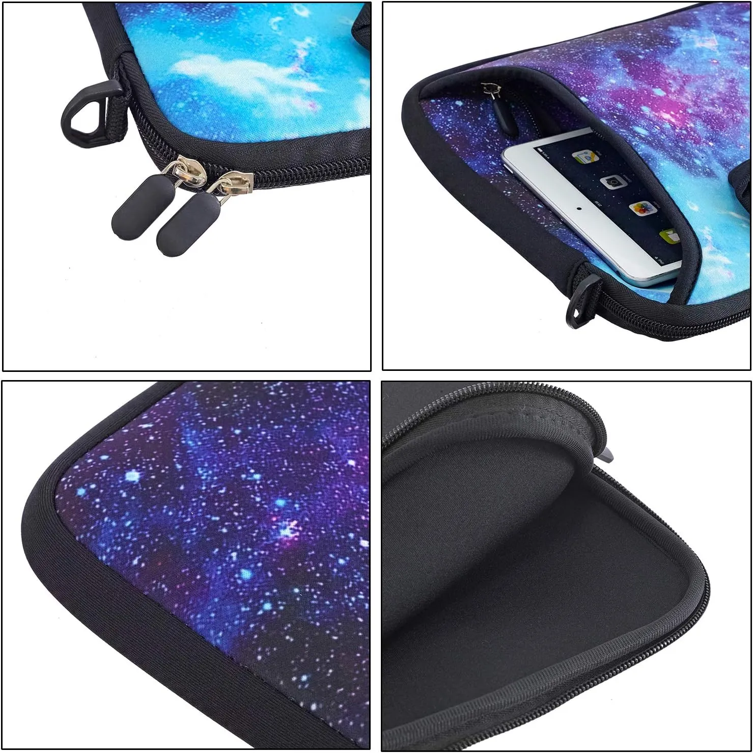 RICHEN 11 11.6 12 12.5 13 inches Case Laptop/Chromebook/Ultrabook/PC Messenger Bag Tablet Travel Case Neoprene Handle Sleeve with Shoulder (11-13.3 inch, Galaxy)