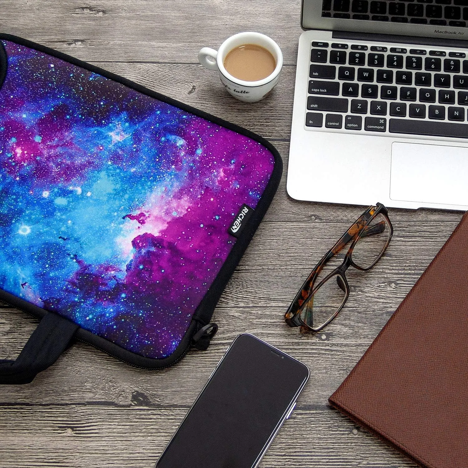 RICHEN 11 11.6 12 12.5 13 inches Case Laptop/Chromebook/Ultrabook/PC Messenger Bag Tablet Travel Case Neoprene Handle Sleeve with Shoulder (11-13.3 inch, Galaxy)