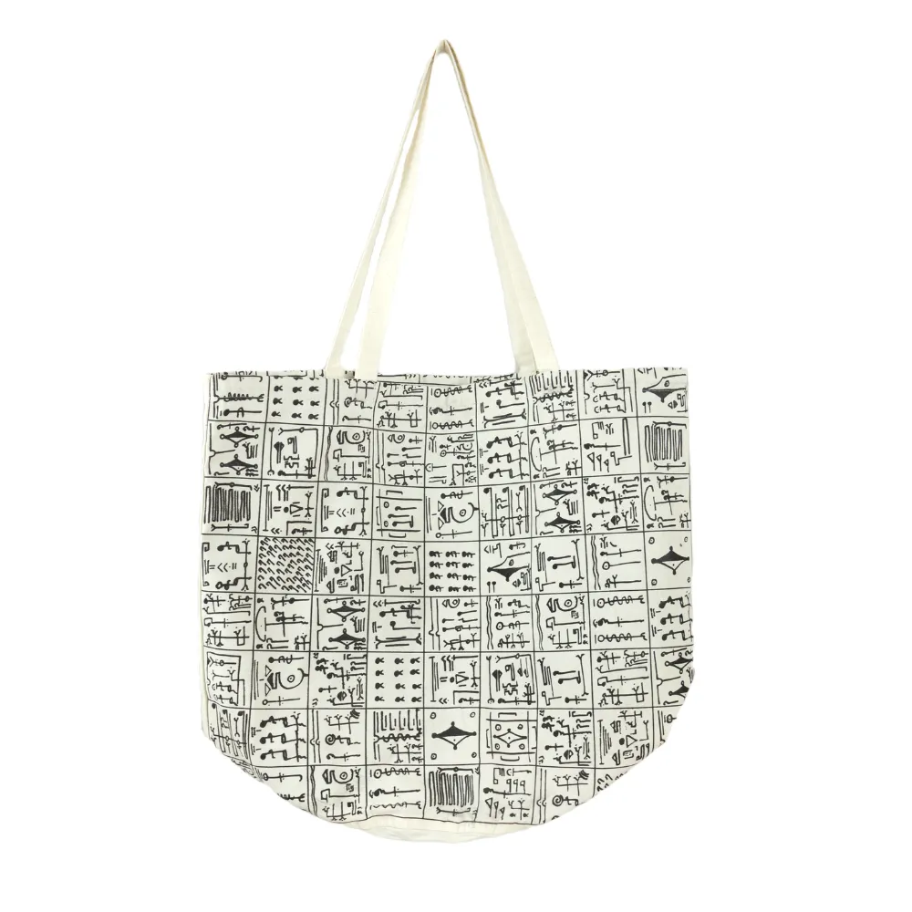 Round Amazigh Symbols Tote Bag