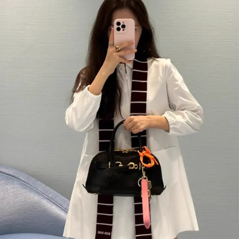 SEALBEER Aventure Italian shell bag women popular new miu retro tote bag leather portable messenger bag women