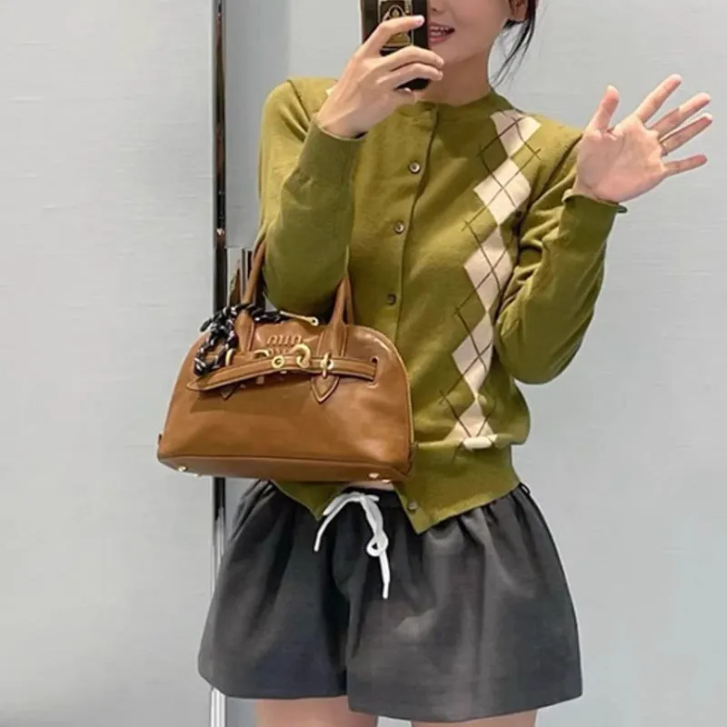 SEALBEER Aventure Italian shell bag women popular new miu retro tote bag leather portable messenger bag women