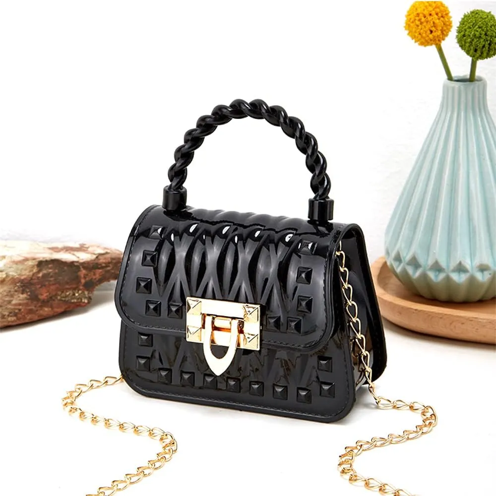 Toddler Handbags Cross Body Bag Shoulder Bag Wallet Princess Purse Sunglass for Girls Kids (Black)