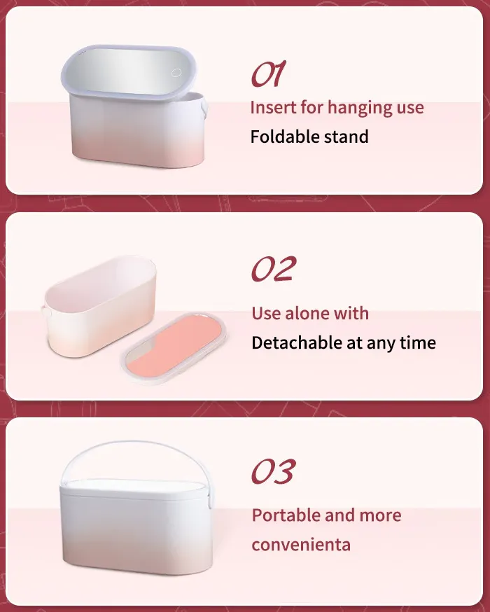 Travel Makeup Organizer Box with LED Light