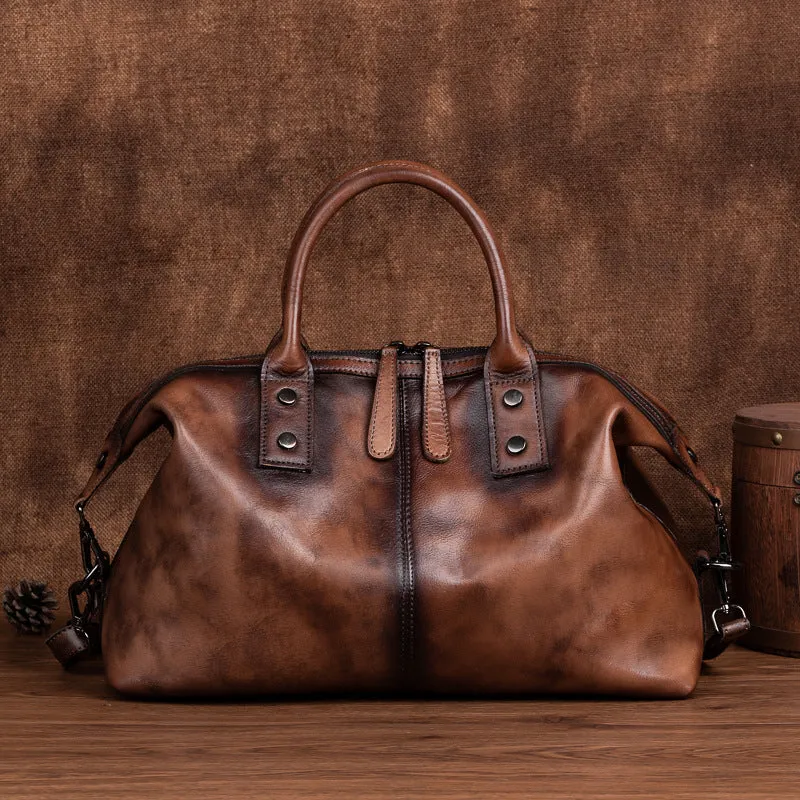Vintage Aura Leather Messenger Bag - Classic Style by The Nevermore