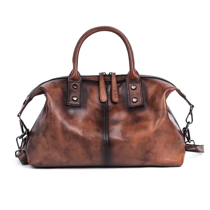 Vintage Aura Leather Messenger Bag - Classic Style by The Nevermore