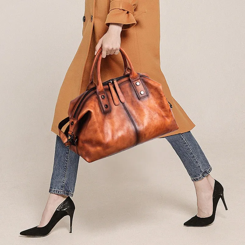 Vintage Aura Leather Messenger Bag - Classic Style by The Nevermore