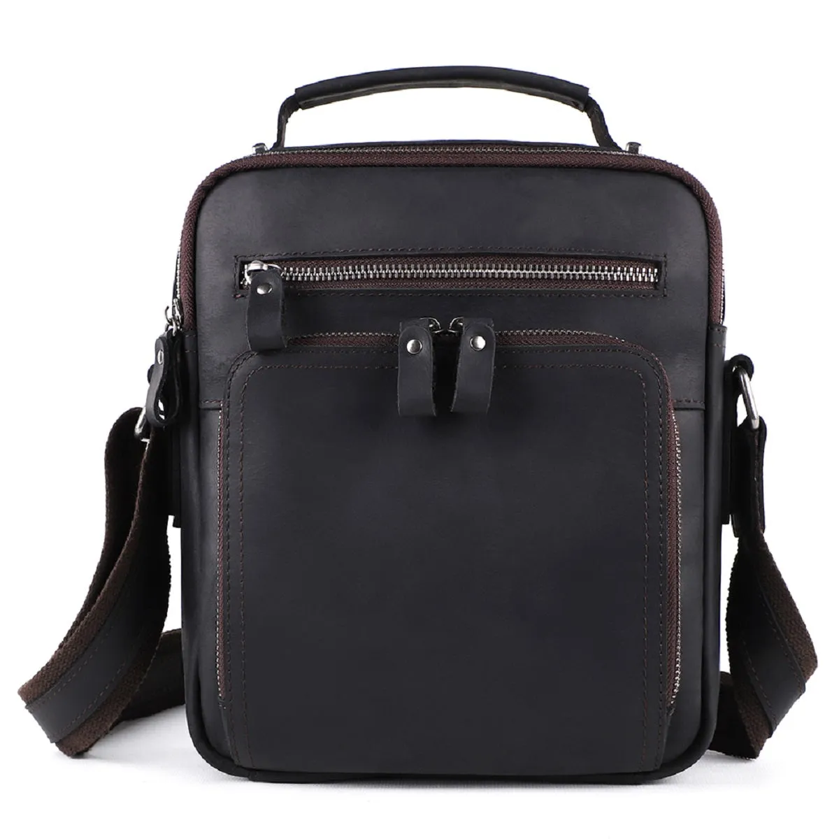 Vintage Genuine Leather Small Messenger Bag for Men