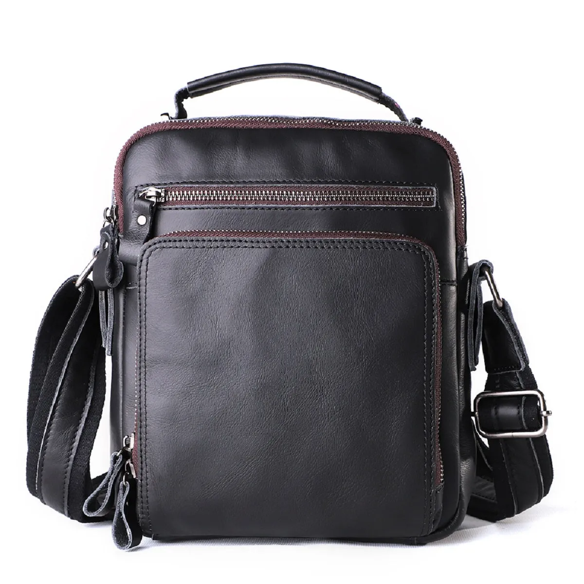 Vintage Genuine Leather Small Messenger Bag for Men