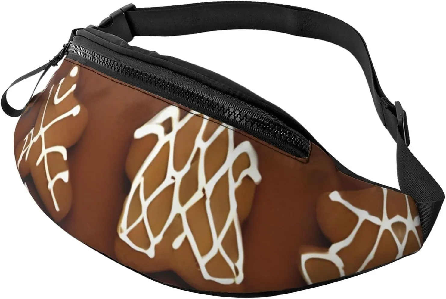Waist Packs For Men & Women, Fashion Sling Pack With Adjustable Belt For Travel Sports Running.Gingerbread Cookies Print