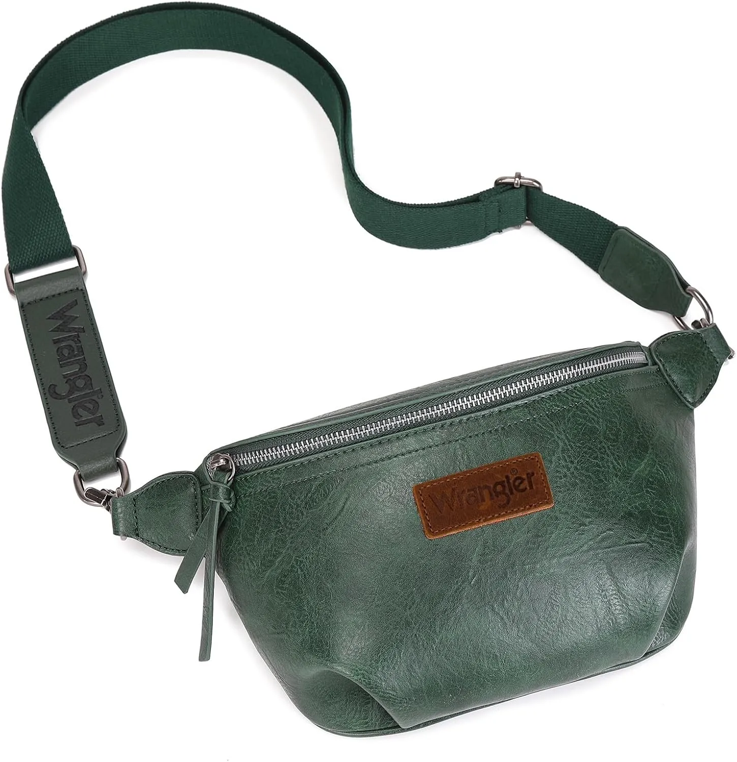 Wrangler Large Fanny Packs for Women Waist Bag Travel Belt Bags Crossbody Sling Purse Green