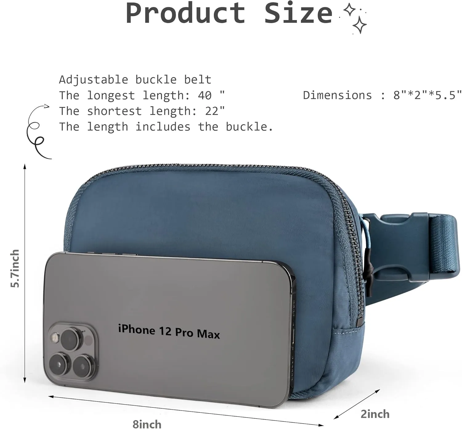 Yaavii Everywhere Belt Bag Unisex Mini Belt Bag, Fashion Small Waist Pouch Waterproof Bum Bag with Adjustable Strap for Workout Running Travelling Hiking, Blue