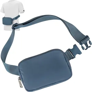 Yaavii Everywhere Belt Bag Unisex Mini Belt Bag, Fashion Small Waist Pouch Waterproof Bum Bag with Adjustable Strap for Workout Running Travelling Hiking, Blue